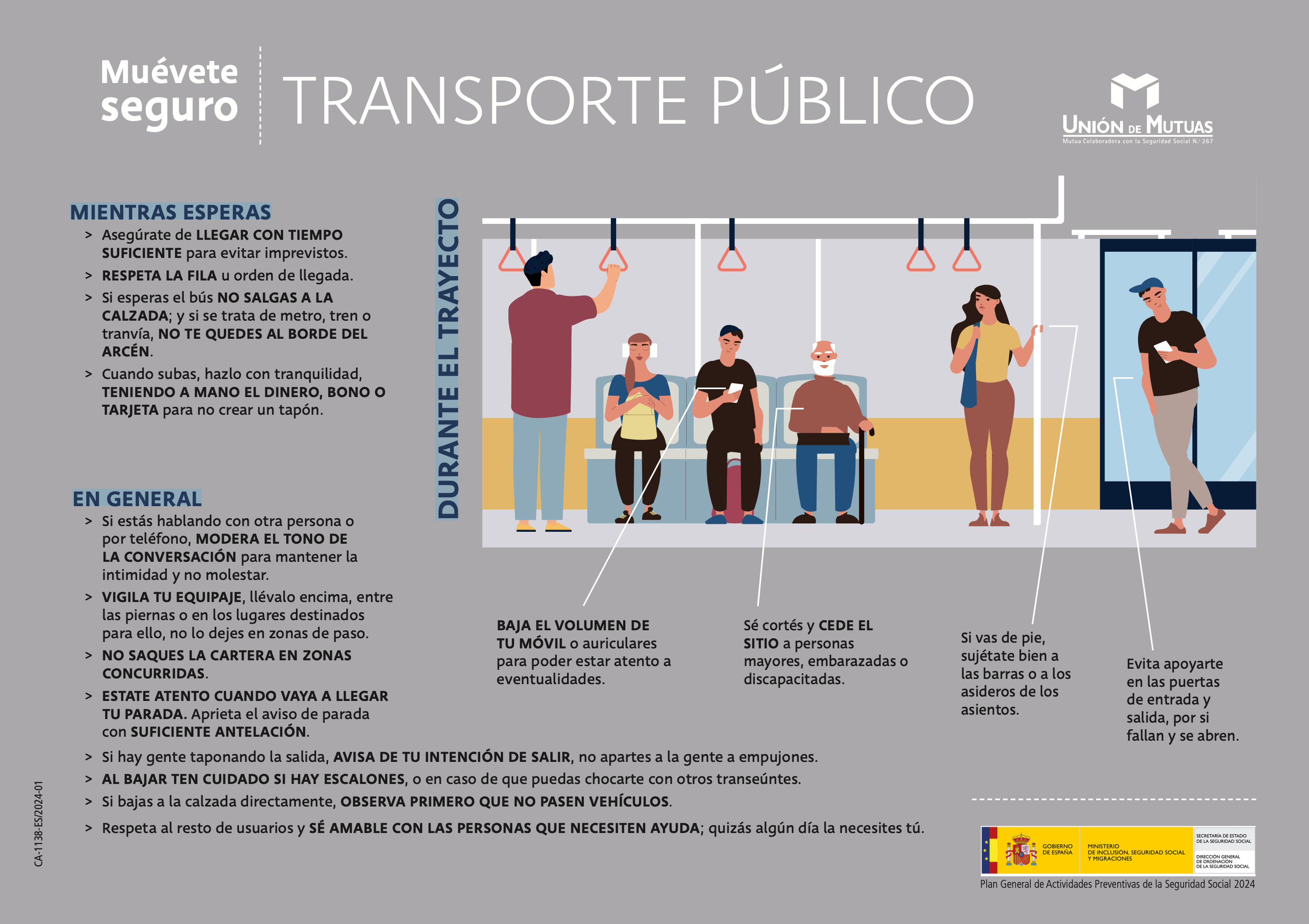 Muévete seguro. Transporte publico