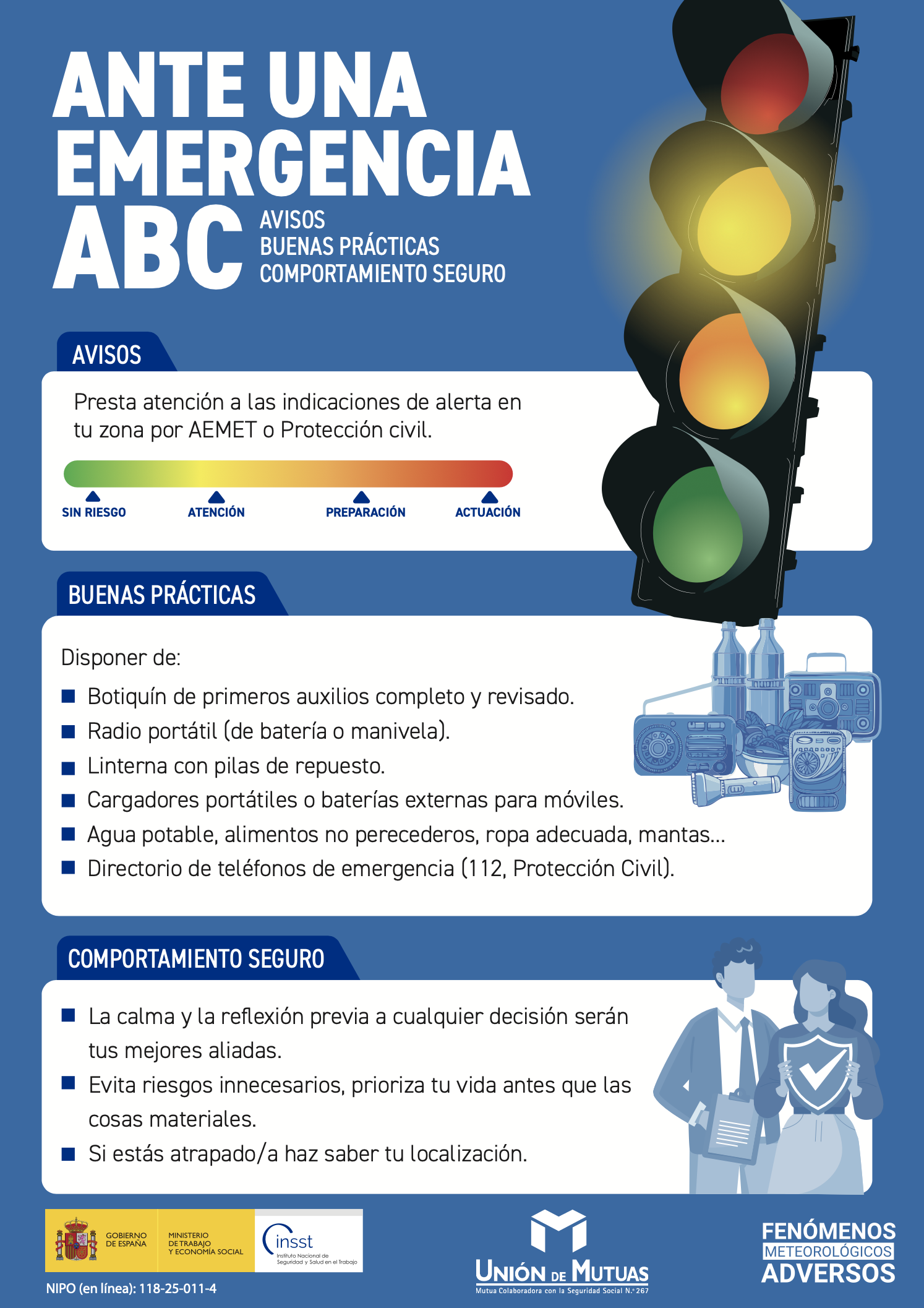 Ante una emergencia ABC avisos buenas prácticas comportamiento seguro 2025