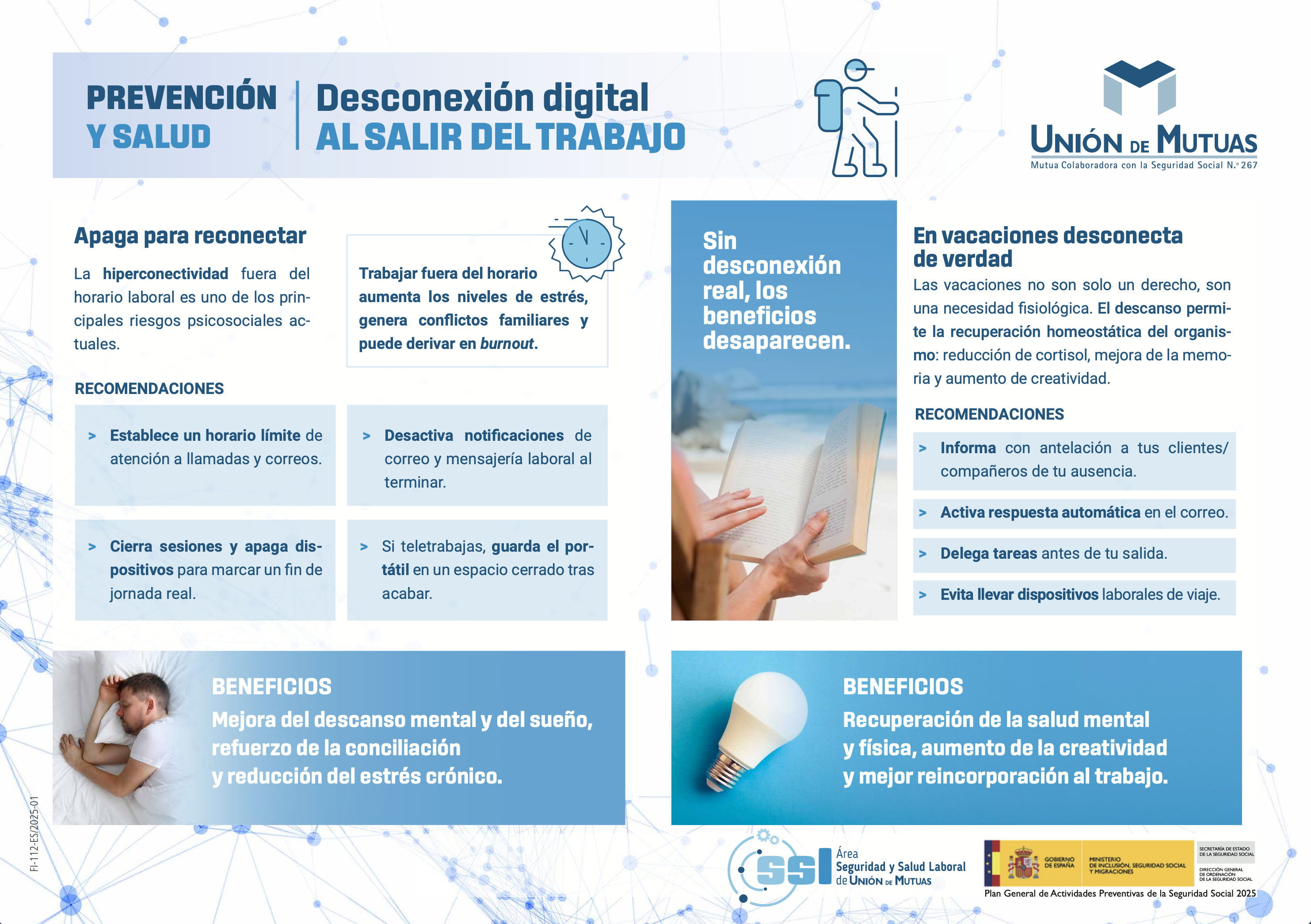 Prevención y Salud. Desconexión digital al salir del trabajo FI-112-ES 2025-01