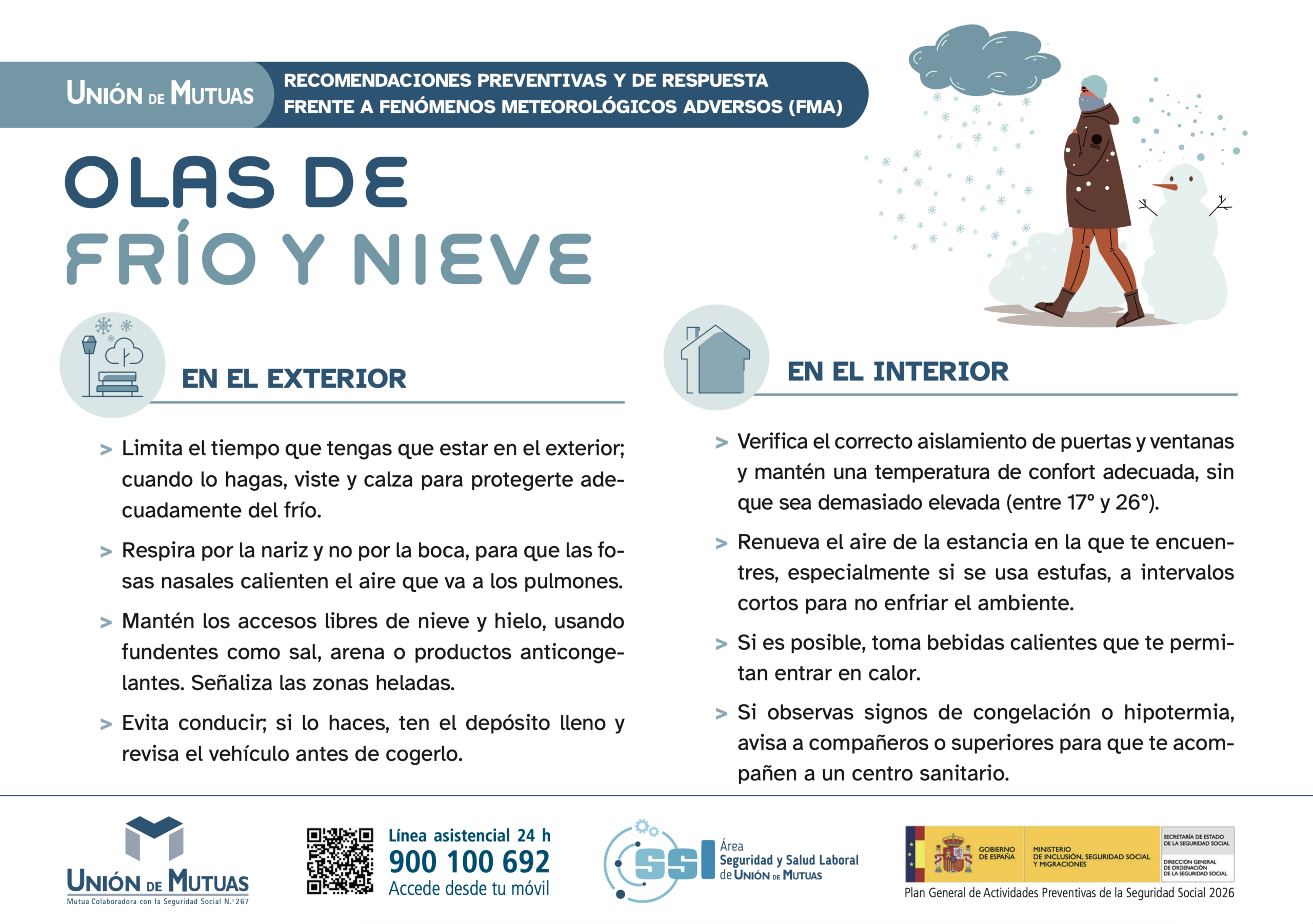 Olas de frío y nieve